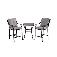 Style Selections Elliot Creek Gray Frame Bar Height Patio Set With Gray Cushions Bar Height Lowes Com Bar Height Patio Set Patio Set Grey Cushions