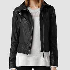 All Saints Belvedere Black Leather Jacket Leather Jacket Black Jackets Leather Jacket