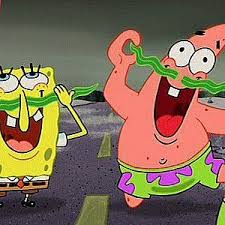 Spongebob And Patrick As Humans Omg Spongebob And Patrick Have Seaweed Mustaches Polyvore Spongebob Spongebob Cartoon Spongebob Drawings