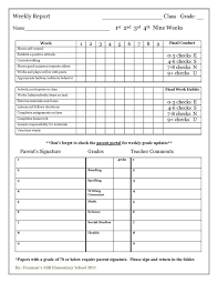 Weekly Behavior Chart For Middle School Students