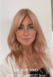 ROSE APRICOT TONER WITH KEVIN MURPHY HAIRCOLOR #toner #rosehair  #apricothair #blondehair #hairinspo #hairtrends #kevinmurphy