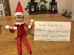 Elf On The Shelf Workout Elf On The Shelf Elf On The Self Elf Fun