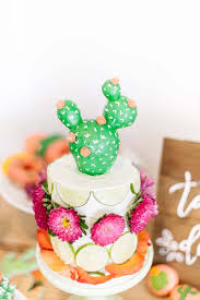 The cactus party theme, with the sweet pink and white color scheme, was so well done and put together. Desert Inspired Desserts Hooray Mag
