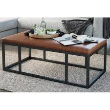 Mahey black orange lacquer and leather coffee table, 1970s. Leather Faux Leather Coffee Tables You Ll Love In 2021 Wayfair