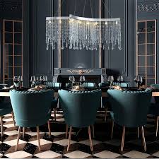 Tassels Linear Crystal Chandeliers Lights Dining Room Pendant Crystal Chandelier Lighting Dining Room Chandelier