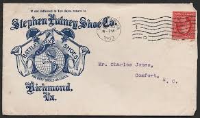 Stephen Putney Shoe Co., Battle Axe Shoes, envelope postmarked 1909.