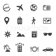 Symbole Fur Reisen Und Urlaub Stock Vektor Colourbox