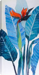 Bird Of Paradise Home Depot Canada 24x48 Tropical Ii Acrylic Painting On Canvas Ready To Hang Tropical Poster Painting Tropical Artwork