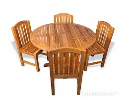 Round tables allow for flexibility of use and space, and also provide the opportunity to showcase your personal character and style. Teak Dining Set For Four Aquinah Side Chairs And Padua 48in Table