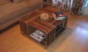 Rolling Square Wood Crate Coffee Table Wood Crate Coffee Table Crate Coffee Table Wooden Crates