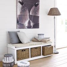 Banco De Almacenaje Con 3 Compartimentos Blanco Comptoir Des Epices Decoracion Entradas De Casa Decoracion De Entrada Muebles Para Vestibulo