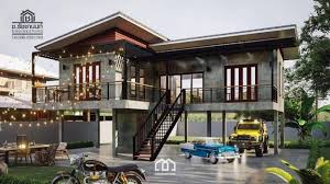 In the middle of this level is the l shaped kitchen with large island that is. Raised Platform L Shaped House With Two Bedrooms And Spacious Veranda Cool House Concepts