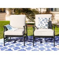 2pc Steel Outdoor Patio Accent Chairs Cream Lokatse In 2020 Lounge Chair Outdoor Patio Accents Rocking Chair Set