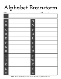 Alphabet Brainstorm Graphic Organizer