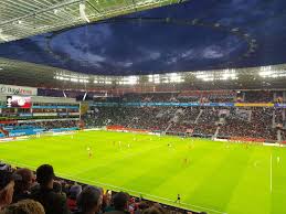 The bayarena is in the centre of leverkusen. Bayarena Leverkusen The Stadium Guide