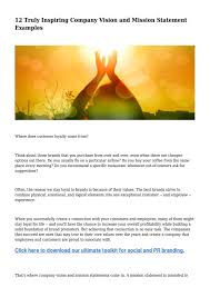 As we've mentioned, the positioning statement is an internal. 12 Truly Inspiring Company Vision And Mission Statement Examples By Jasonmkemp4 Issuu
