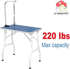 Amazon Com Jy Qaqa Pet 32 Professional Foldable Pet Dog Grooming Table With Adjustable Arm Maximum Capacity Up To 220 Dog Grooming Pet Grooming Pet Supplies