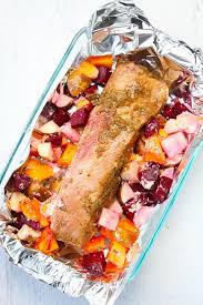Should a pork loin already seasoned need to be covered. Roasted Garlic And Herb Pork Loin With Vegetables
