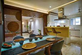 Open Kitchen Space At Front Side Of Dining Area The Kitchen Space Furnished With Decent White C Modern Kitchen Design Kitchen Design Wood Kitchen Backsplash