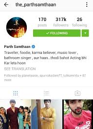 Insta bio in best cool, attitude, funny, love bios for your instagram profile. Parth Samthaan Fanclub On Twitter Instagram Bio Updated Traveller Foodie Karma Believer Music Lover Bathroom Singer Aur Haan Thodi Bahot Acting Bhi Kar Leta Hoon Https T Co 2ixqpysts6