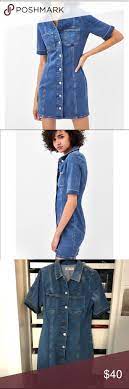 Zara Denim Dress Zara Denim Dress Short Sleeve Denim Dress Denim Short Dresses
