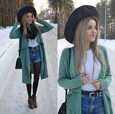 Pin By Tavia Renae On Everyday Outfits Mint Cardigan Shorts With Tights Fall Winter Outfits