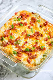 This Loaded Cauliflower Casserole With Cream Cheese And With Bacon Is A Keto Low Carb C Loaded Cauliflower Casserole Cauliflower Casserole Loaded Cauliflower