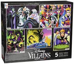 Not for children under 3 yrs. Ceaco Disney Villains 5 In 1 Multipack Jigsaw Puzzle Set Discount Clothes Discount Restaurant Limited Availab Disney Puzzles Disney Decor Disney Villains