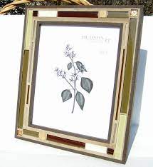 8 X 10 Glass Stone Picture Frame Brown Green Copper Manly Etsy Handmade Mosaic Frame Mosaic Frame
