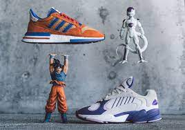 Built in supple leather, the sneakers have a chunky retro shape. Adidas Dragon Ball Z Shoes Goku Frieza Buying Guide Sneakernews Com