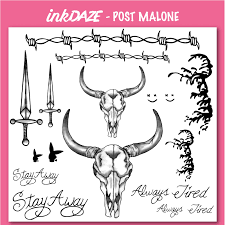 Post Malone Temporary Tattoo Set Post Malone Tattoo Set Temporary Tattoo