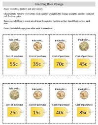 Counting Back Change Activity Money Calculating Change Money Worksheets Worksheets Money Math Activities
