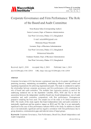 In 2015, the collapse of listed consolidator rsm tenon, a top 10 firm in 2003, with £80.4m in debts led to the £1 purchase of its 2,300 partners and staff in 35 offices by baker tilly, which left its. Pdf Corporate Governance And Firm Performance The Role Of The Board And Audit Committee