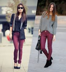 Calça Vinho Combina Com O Que In That Burgundy Sky Looks Com Calca Vinho Look Com Calca Vinho Calca Vinho