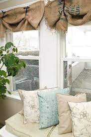 Coffee Sacks Window Treatment Paige Of Design Decoraciones De Casa Cortinas Cortinas De Yute
