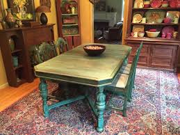 The Purple Painted Lady Loves What Indigo Tones Did With Their Table U Painted Dining Room Table Chalk Paint Dining Room Table Painted Kitchen Tables