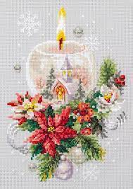 This pattern is for cross stitching but can also be used for other mediums such as beading, etc. Cross Stitch Kit Christmas Candle Art 100 231 Xmas Cross Stitch Cross Stitch Patterns Christmas Hand Embroidery Kit