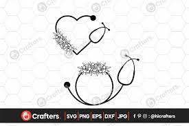 Download Floral Nurse Stethoscope Nurse Monogram Graphic By Hicrafters Creative Fabrica