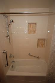 Biscuit Subway Tile With Onyx Niches Beautiful Bathrooms Kitchen Cabinets In Bathroom Remodel Bedroom