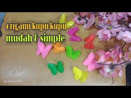 Cara Membuat Kupu Kupu Dengan Cepat How To Makebbutterfly Origami Tutorial Youtube Di 2020 Origami Kupu Kupu Kertas