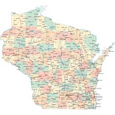 Wisconsin Road Map Wi Road Map Wisconsin Highway Map Picture Banner Chicago Photos Poster Pictures
