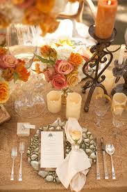 I need to feature the color champagne. Table Setting With Orange Champagne And Tan Flowers And Candles Wedding Decor Inspiration Shoot Wedding Invitation Designed By Zenadia Designs Wedding Inspiration Board Junebug Weddings