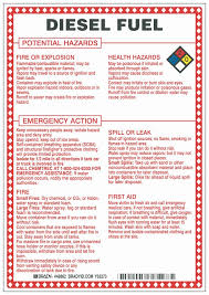 Brady Fiberglass Hazard Sign Diesel Fuel Potential Hazards Black Blue Red Yellow Fisher Scientific