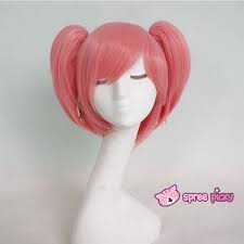 Items Include One Main Short Wig And 2 Pony Tails Material Made Of Human Made Fiber Hair Can Be Restyled By Heat Of 120 C 180 C Colo Pink Wig Wigs Ponytail