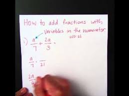 We are now prepared to add algebraic fractions by using the techniques discussed in the preceding two. Add Fractions With Variable In Numerator Youtube