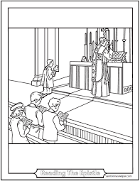 Coloring page of the icon of the preparing of the body of jesus for burial based on the beautiful mosaic at the ukrainian catholic cathedral of the immaculate conception. 150 Catholic Coloring Pages Sacraments Rosary Saints Bible