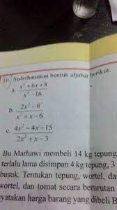 Maybe you would like to learn more about one of these? Sederhanakan Bentuk Aljabar Berikut Buku Paket Matematika Kelas 8 Halaman 76 No 10 Brainly Co Id