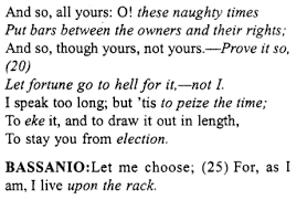 Merchant Of Venice Act 3 Scene 2 Translation Meaning Annotations English Reading Meant To Be Acting