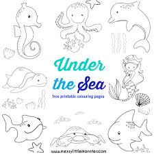 Color and cut out the items. Under The Sea Colouring Pages Messy Little Monster