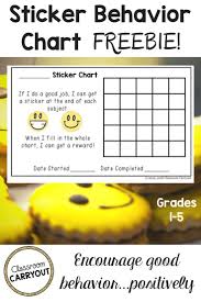 sticker behavior chart behaviour chart teacher freebies